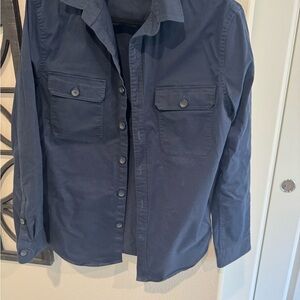 Express Men's Navy Button-Front Casual Shirt/jacket